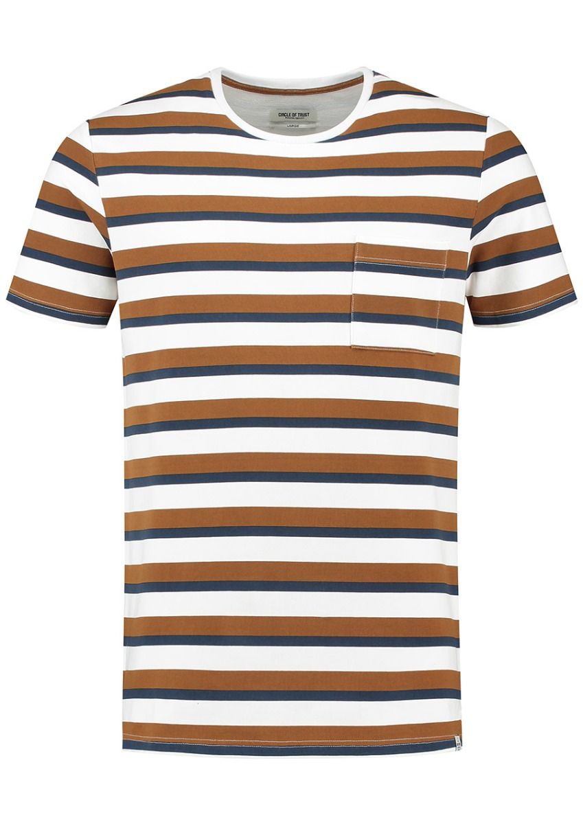 Arne T-Shirt met Bruin Streeppatroon