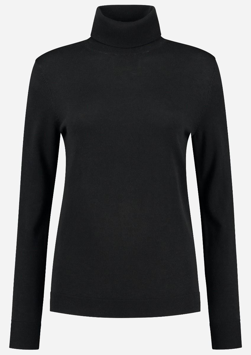 Zwarte wollen coltrui dames top