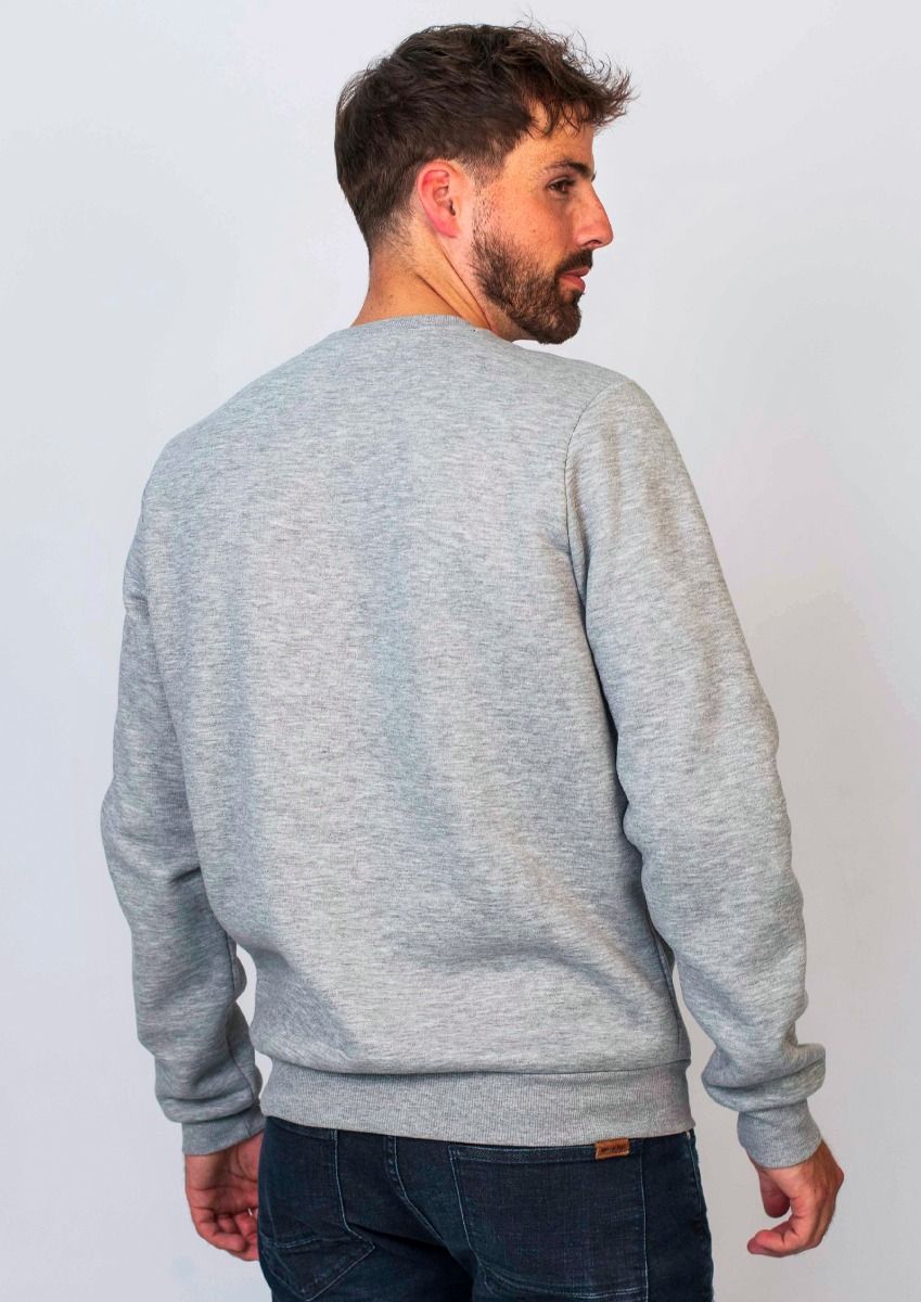 Brice light grey men s sweater with logo made from soft cotton Circle Of Trust official webshop