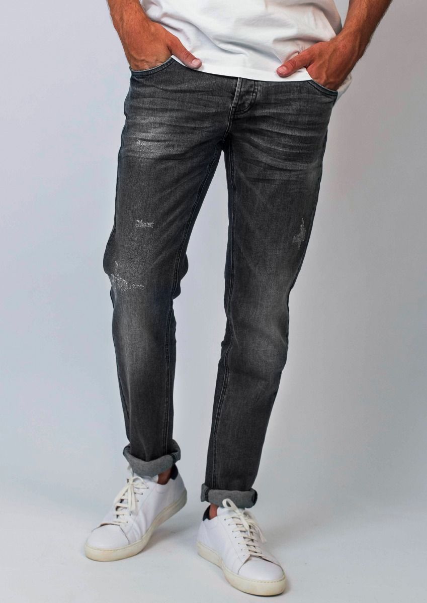 Kan niet lezen of schrijven Ciro Encyclopedie Connor grijze regular fit heren jeans met subtiele damage details | Circle  Of Trust official webshop