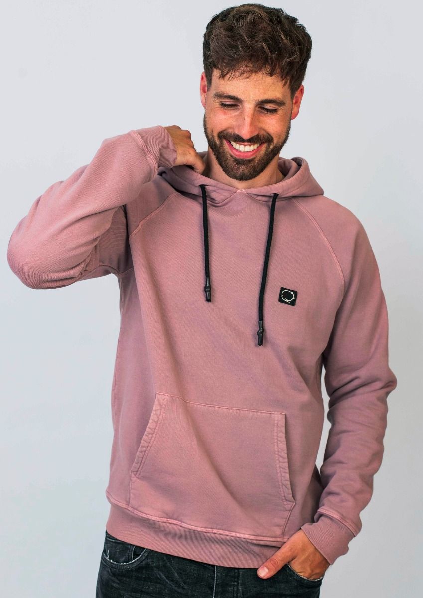 Dex vintage pink cotton hoodie with subtle logo for men Circle Of Trust official webshop