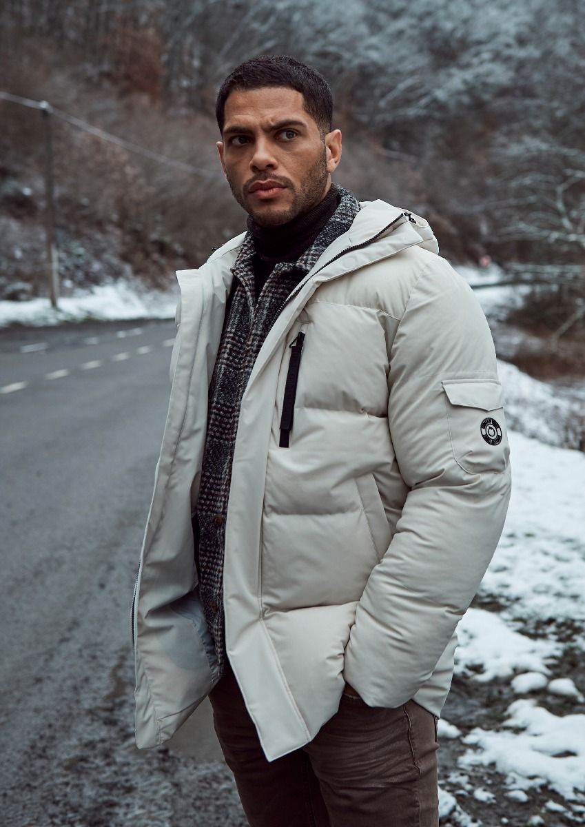 Mens on sale cream parka