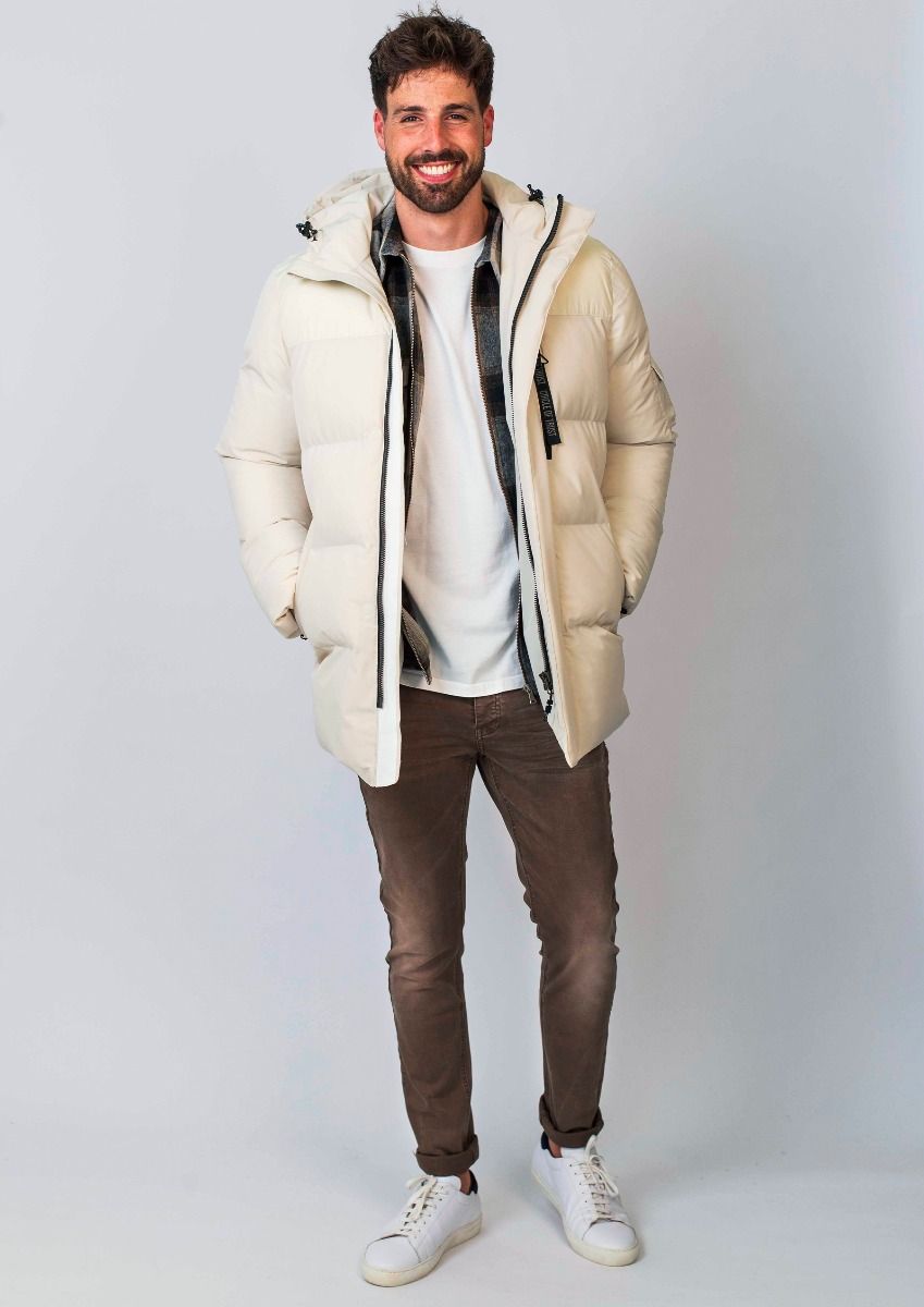 Mens on sale cream parka