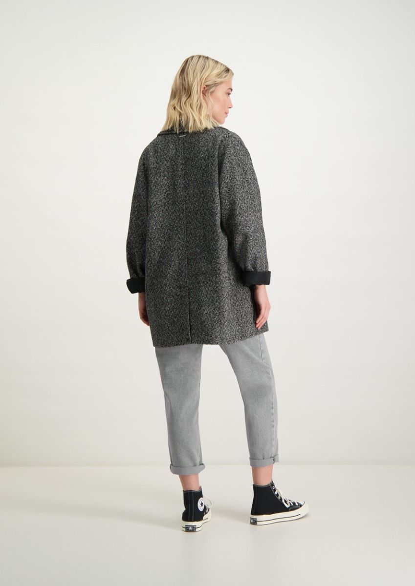 Herringbone check deals coat topshop