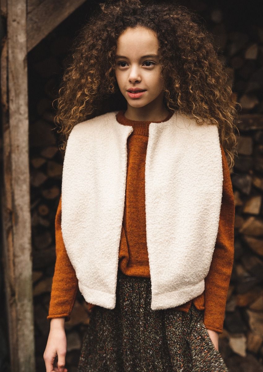 Girls sales white gilet