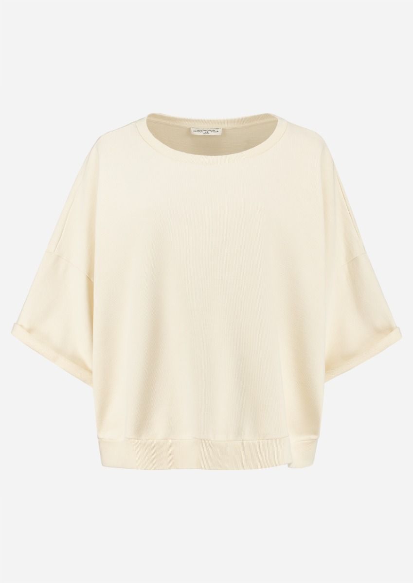 Goldie gebroken witte sweater met korte mouwen voor dames Circle Of Trust official webshop