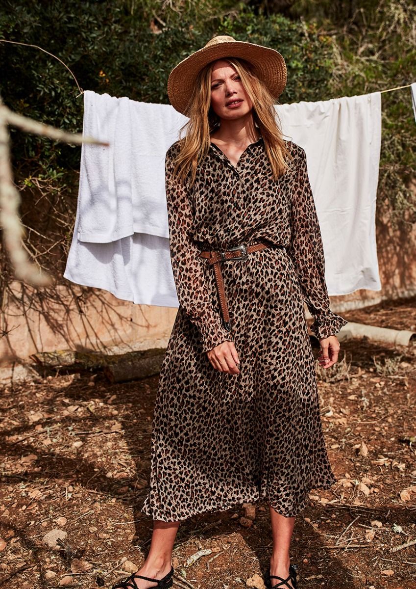 Brood Haalbaarheid Graveren Ivana maxi jurk met all-over luipaardprint voor dames | Circle Of Trust  official webshop