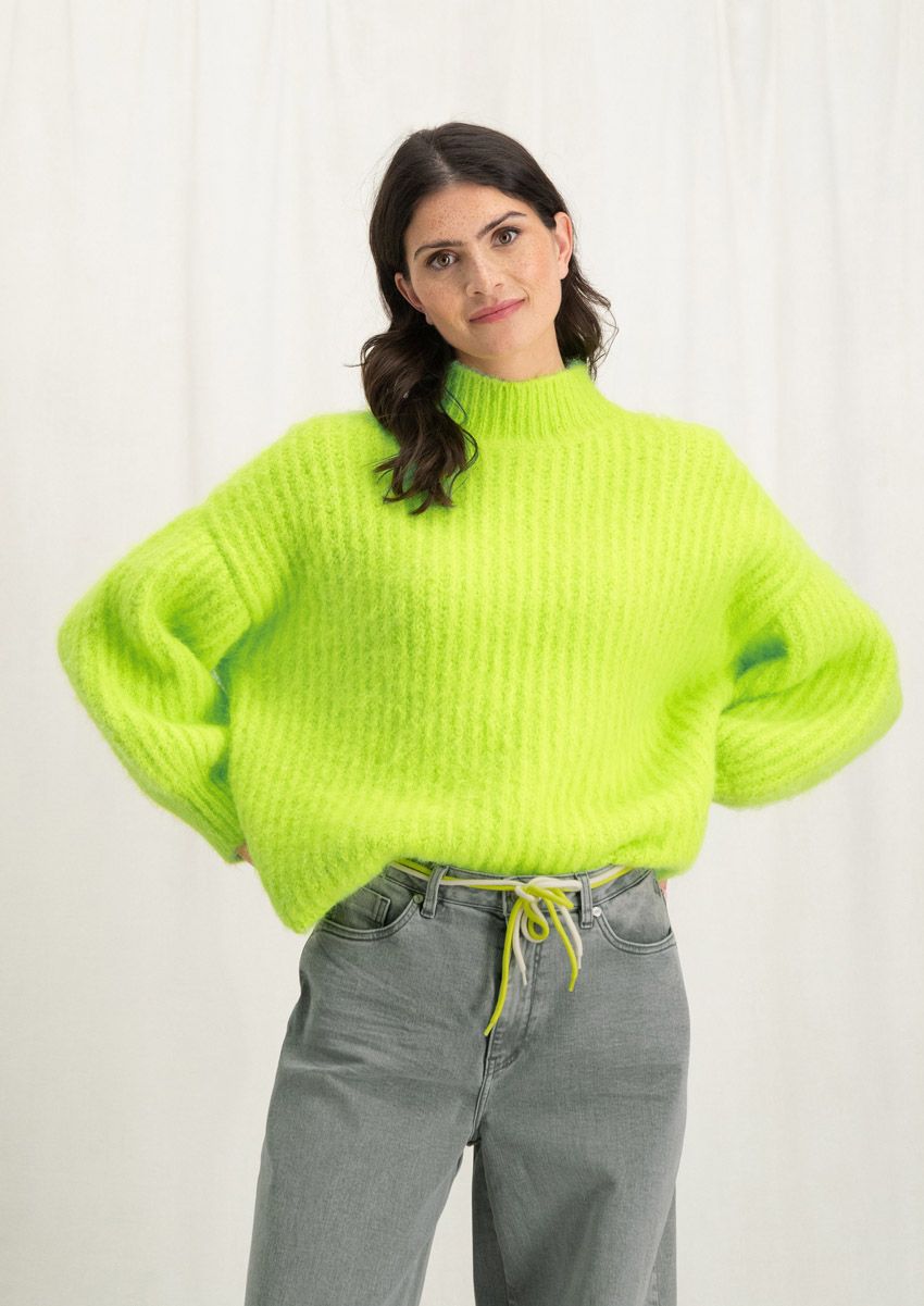 Lime green oversized sweater deals