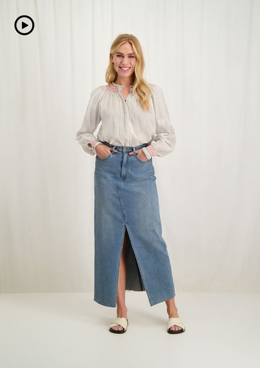 Kae Denim Skirt Pacific Blue