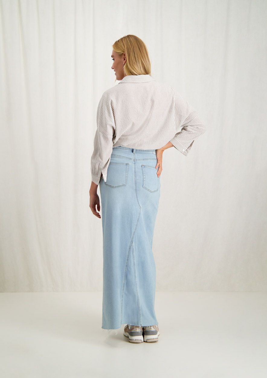 Circle long denim skirt outlet
