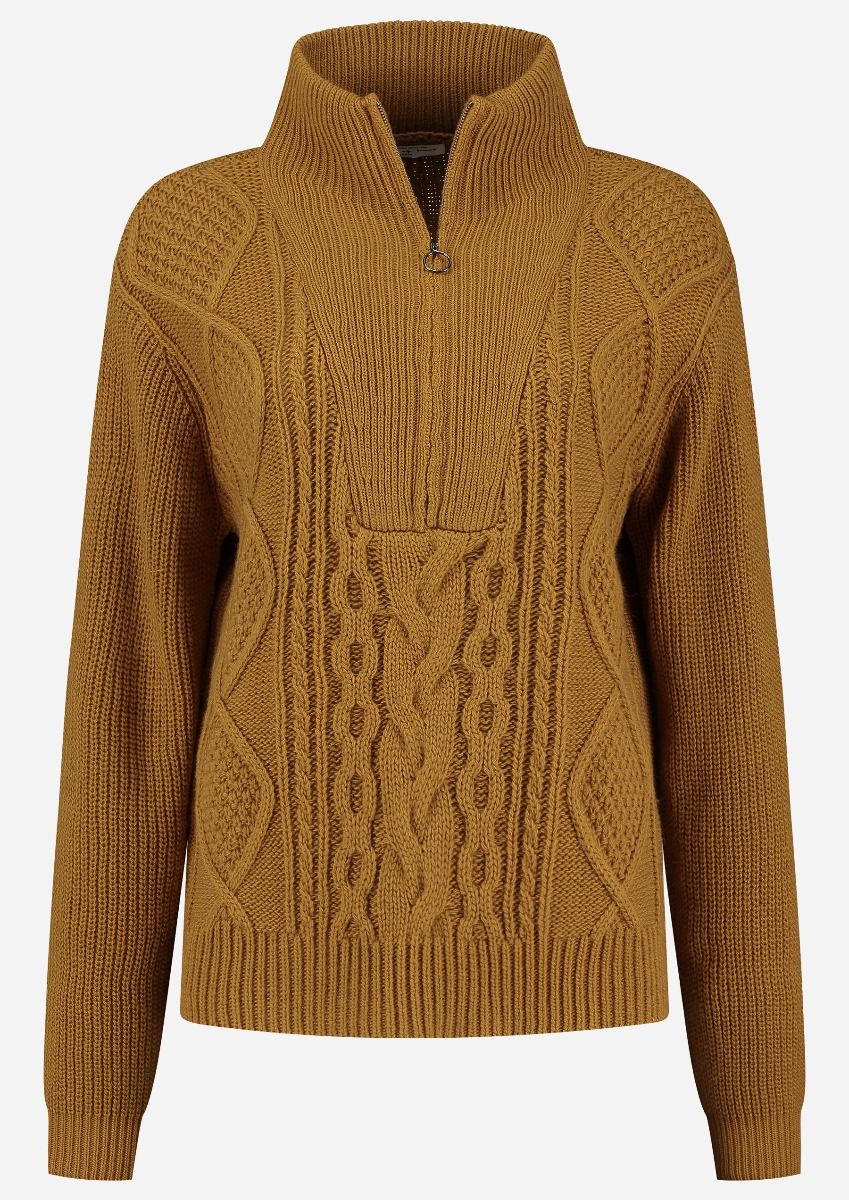 Lea geel bruine gebreide coltrui voor dames Circle Of Trust official webshop
