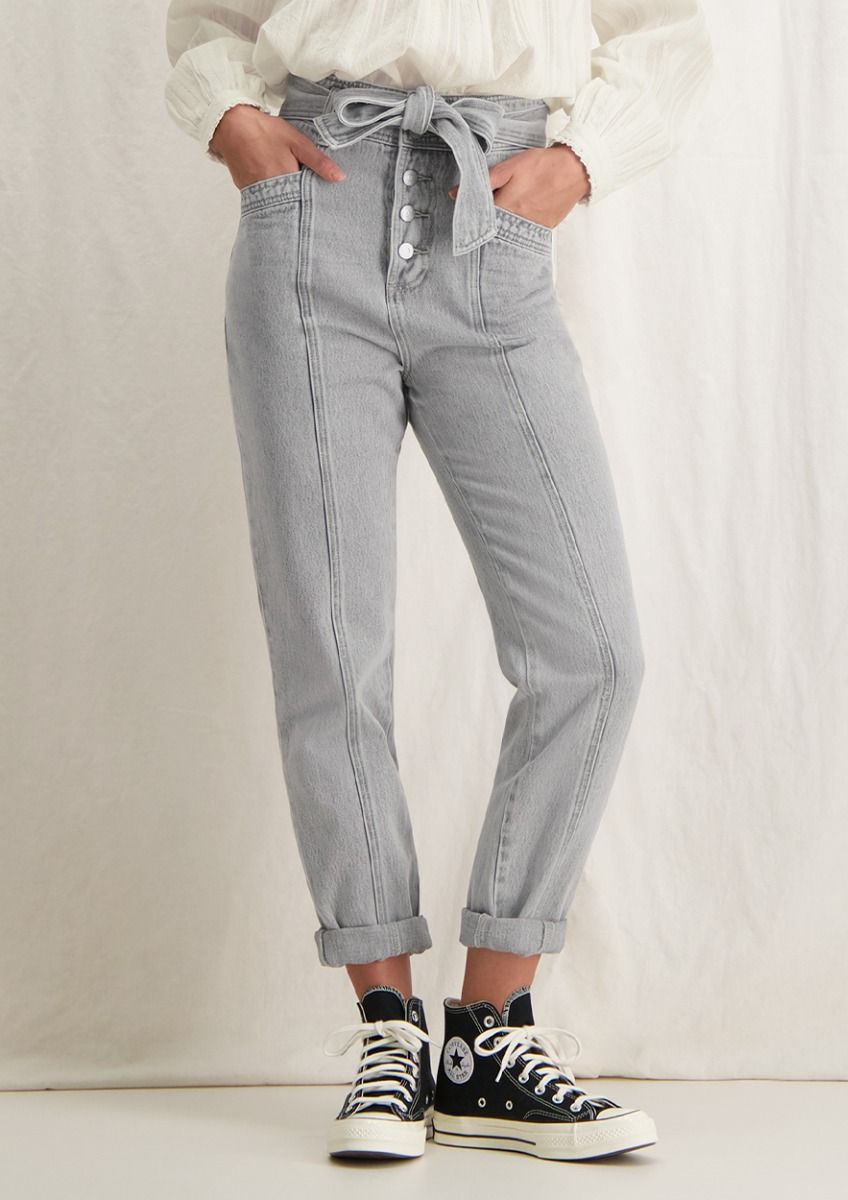 buitenste Beide scheidsrechter Bodi grijze high waist paperbag fit jeans voor dames | Circle Of Trust  official webshop