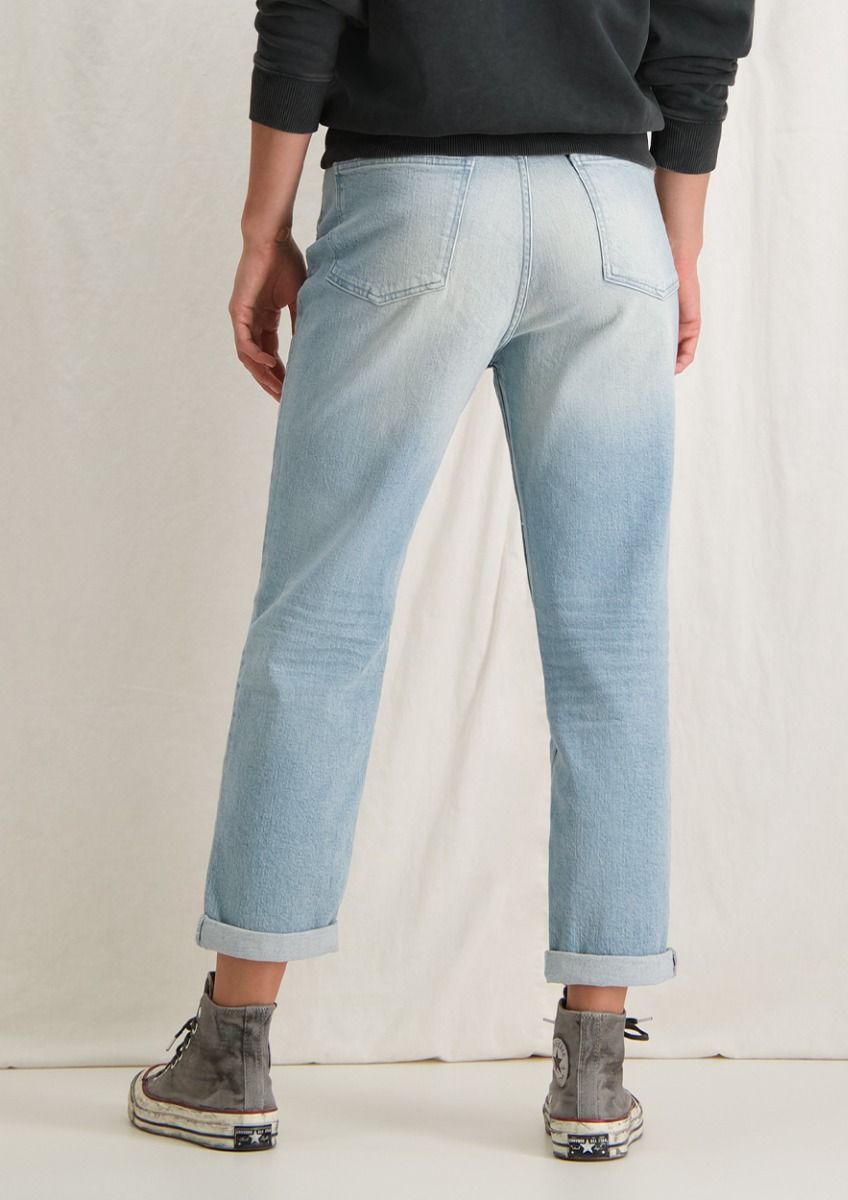 Articulatie dikte lettergreep Scottie lichtblauwe high rise straight fit jeans met beschadigde details  voor dames | Circle Of Trust official webshop