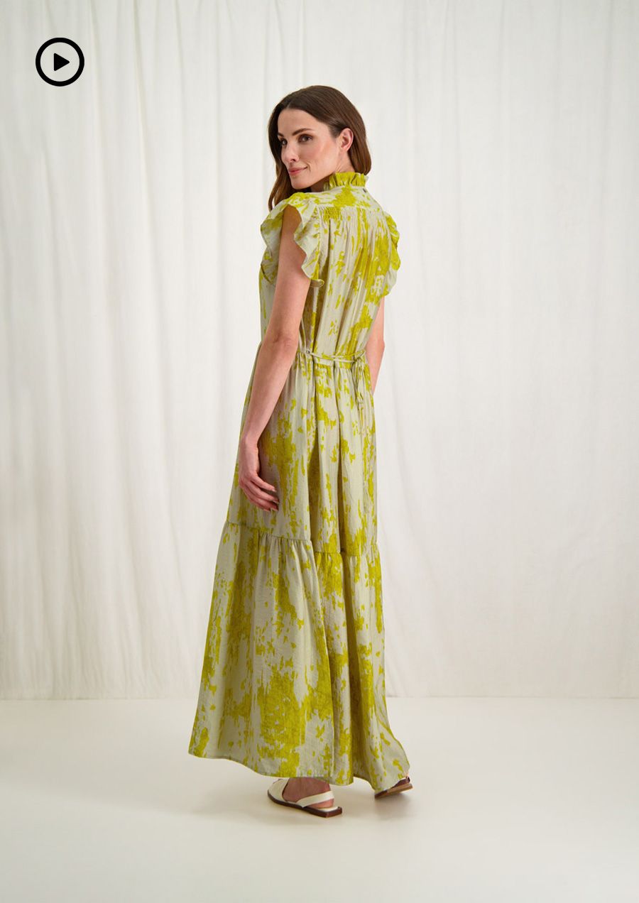 Sophia Dress Lime Marble