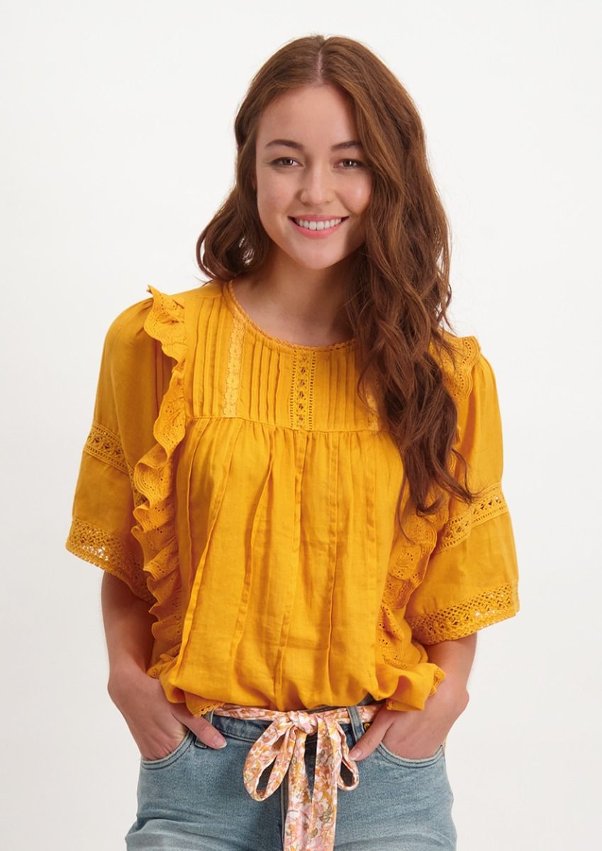 Arora okergele blouse voor dames Circle Of Trust official webshop