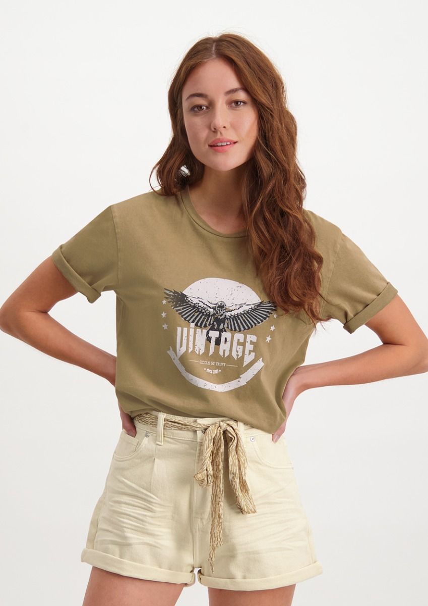 Coco vintage bruin dames t shirt met print Circle Of Trust official webshop