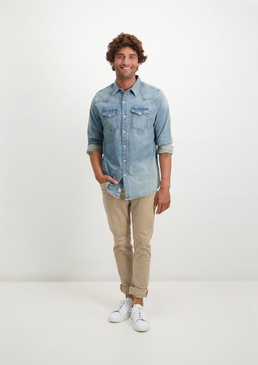 Blue sales denim shirt