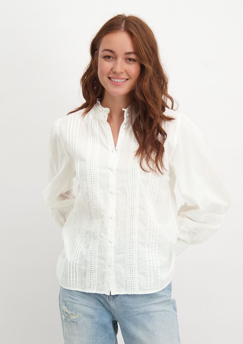 Gwen white blouse with puffed sleeves for women Circle Of Trust official webshop