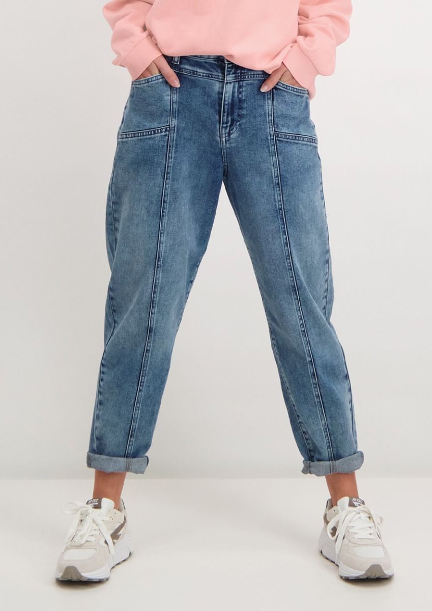 blauwe cropped jeans met mom fit voor dames Circle Of Trust official webshop