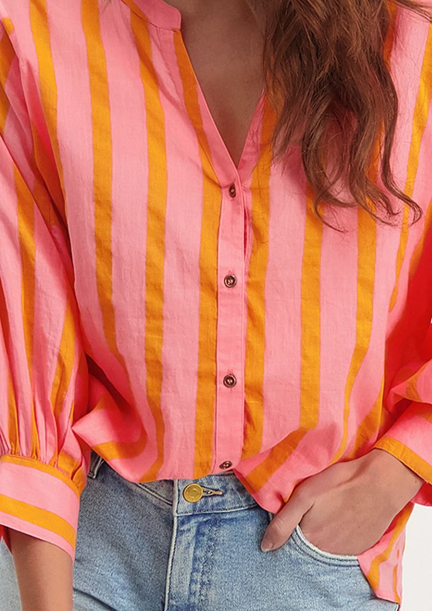 intellectueel Je zal beter worden Billy Libby oranje roze blouse voor dames | Circle Of Trust official webshop