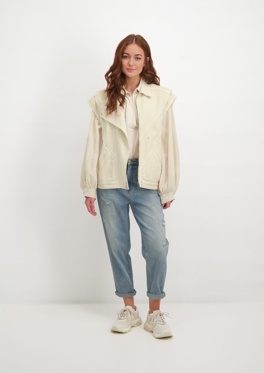 aardolie verwijderen Overvloed Loulou off-white denim gilet voor dames | Circle Of Trust official webshop