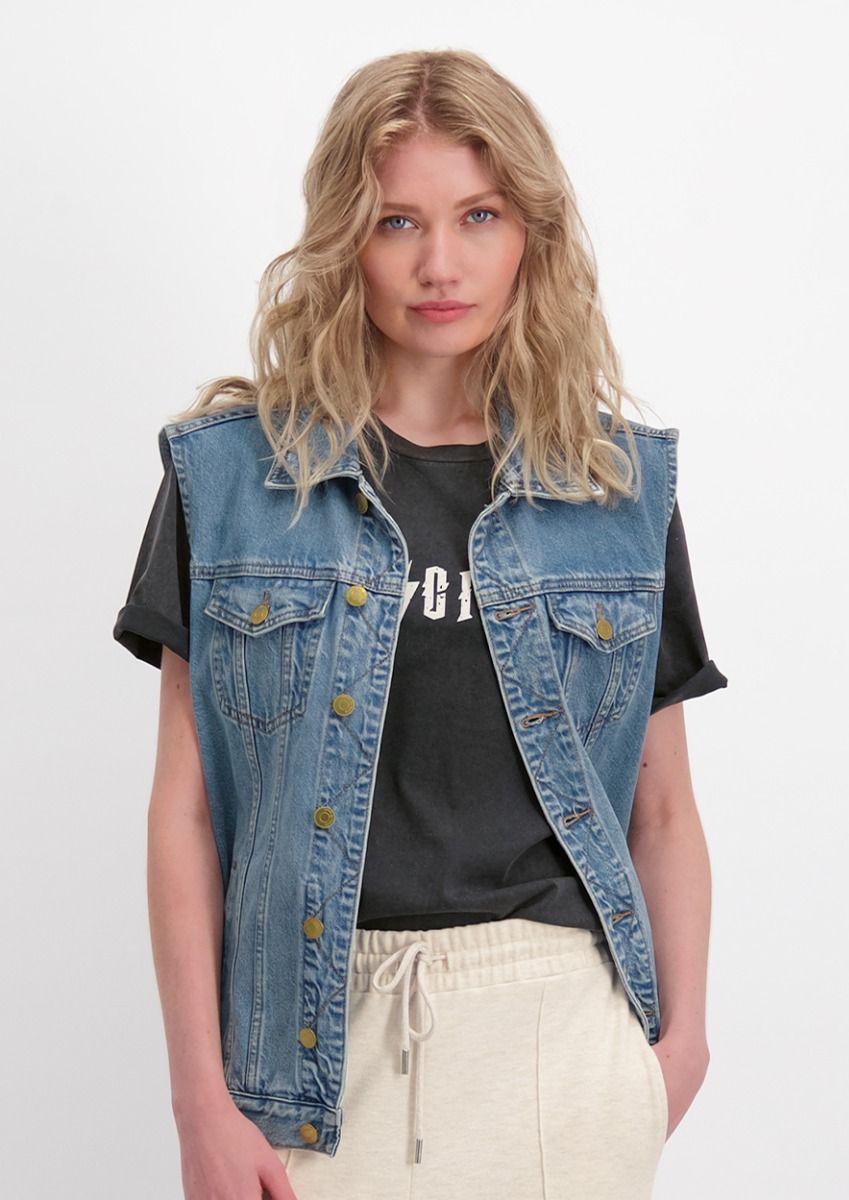 Denim gilet ladies cheap
