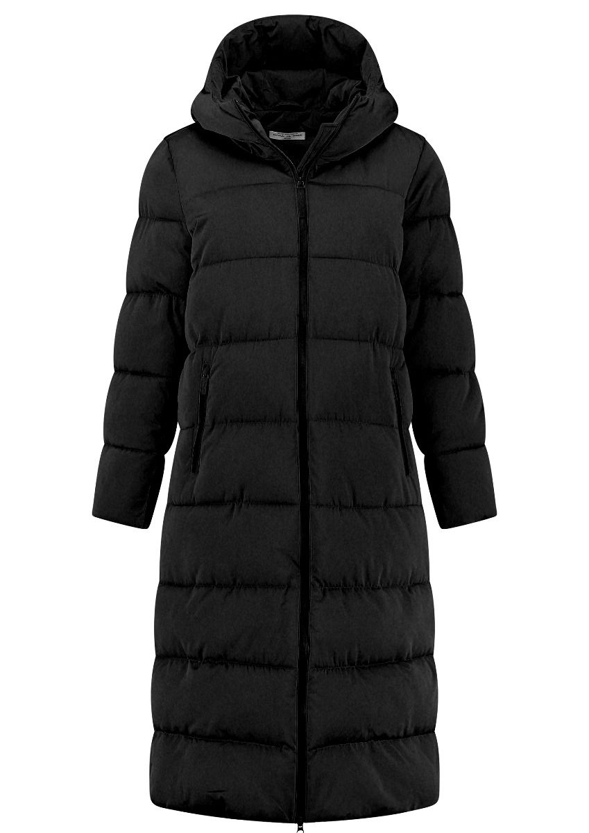 vacuüm Verstenen specificatie Vita gewatteerde lange zwarte jas voor dames | Circle Of Trust official  webshop