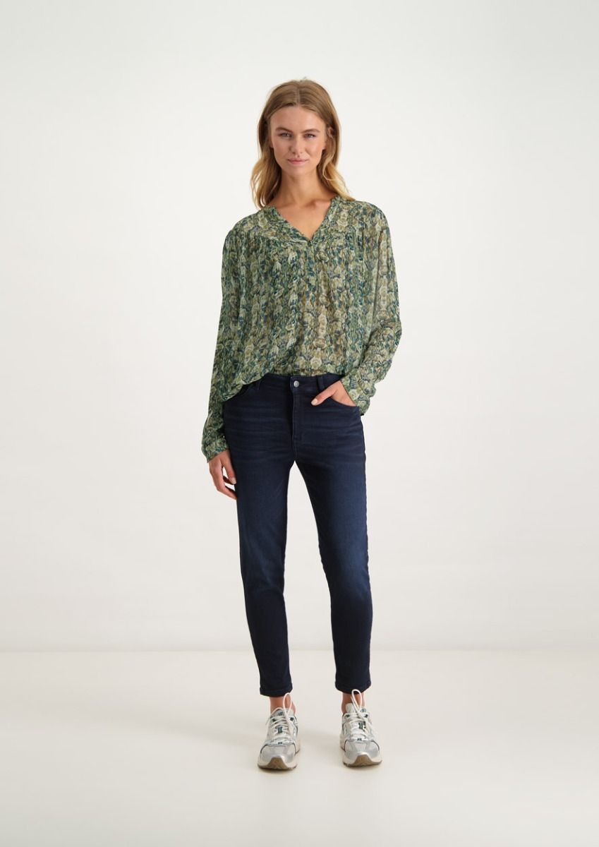 Authentic denim top mom fit jeans