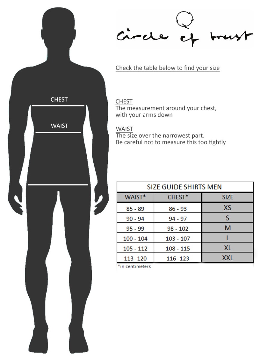 size guide shirts men