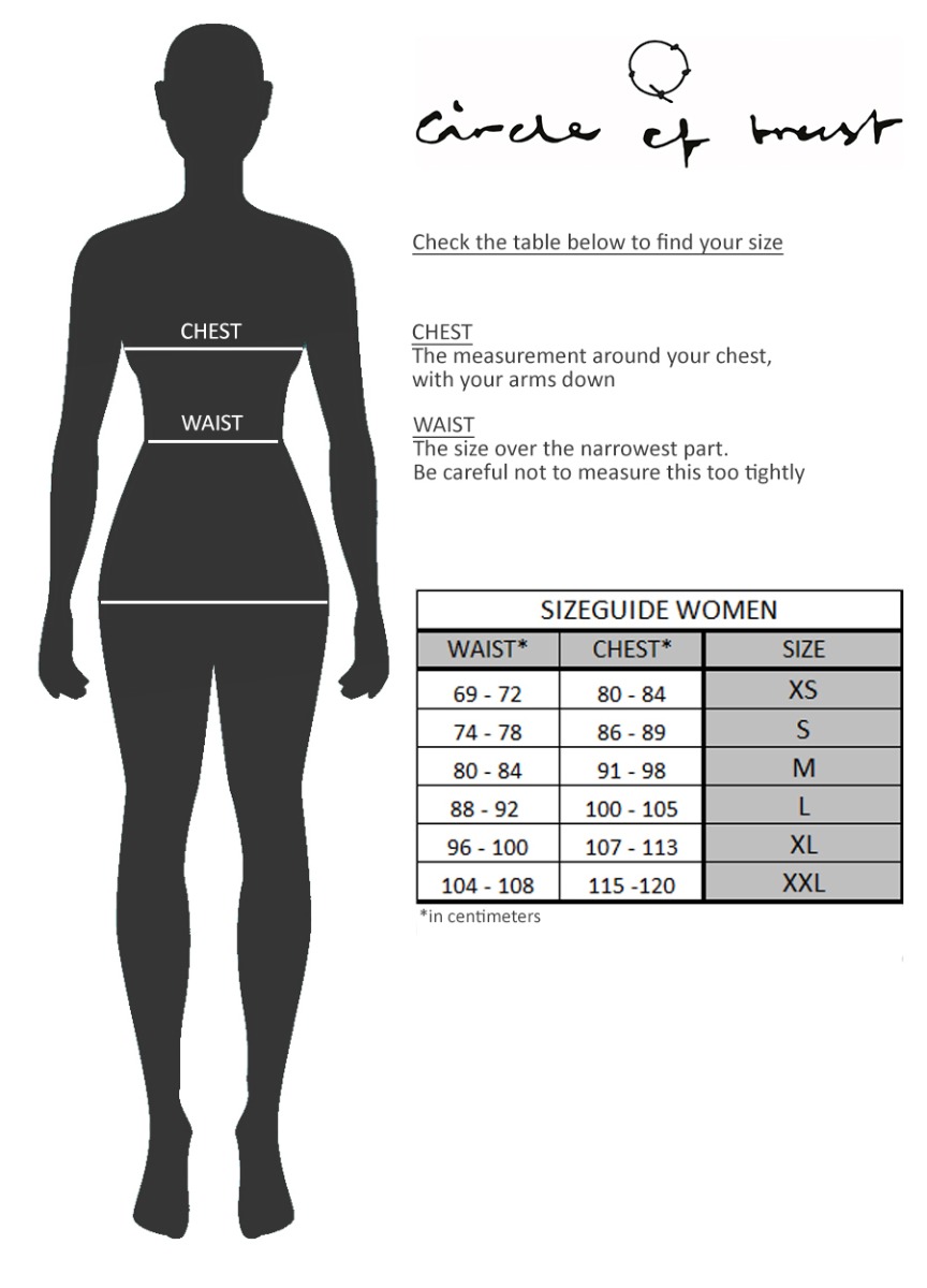 size guide women dresses